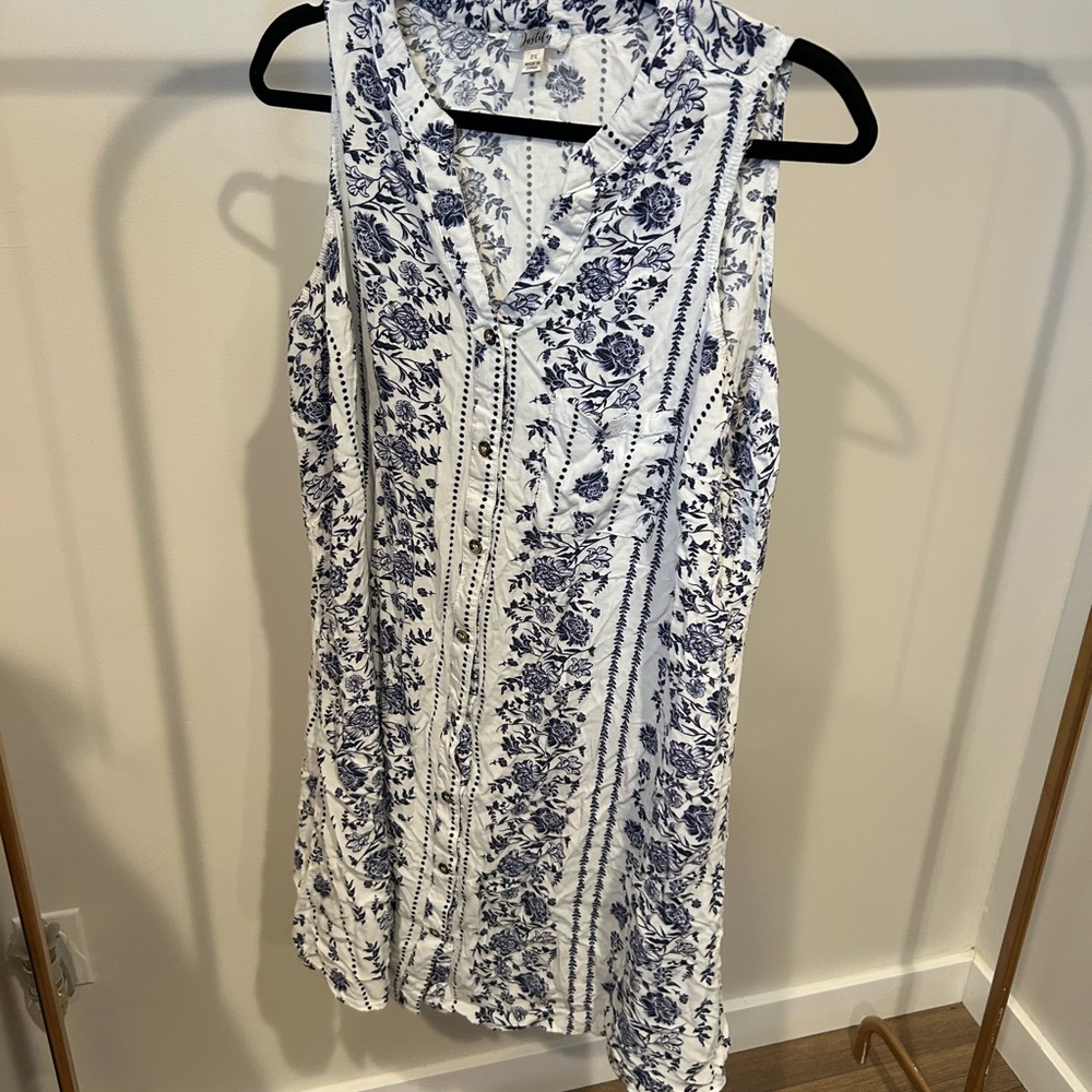 Justify Blue and White Floral Sleeveless Dress